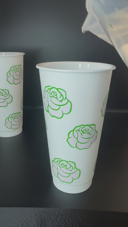 colour changing roses cold cups