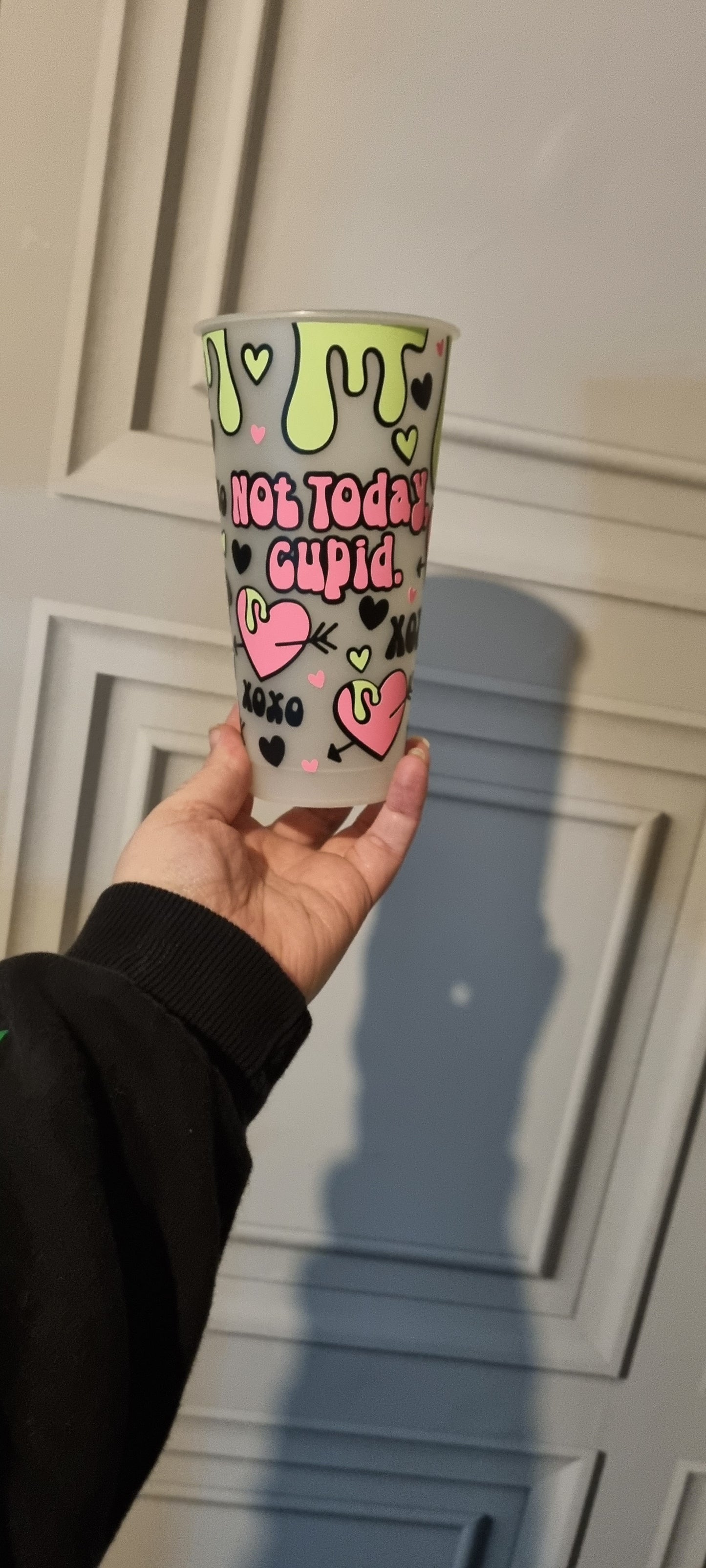 Not today cupid glow in the dark 24oz cold cup