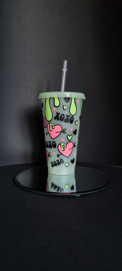 Not today cupid glow in the dark 24oz cold cup