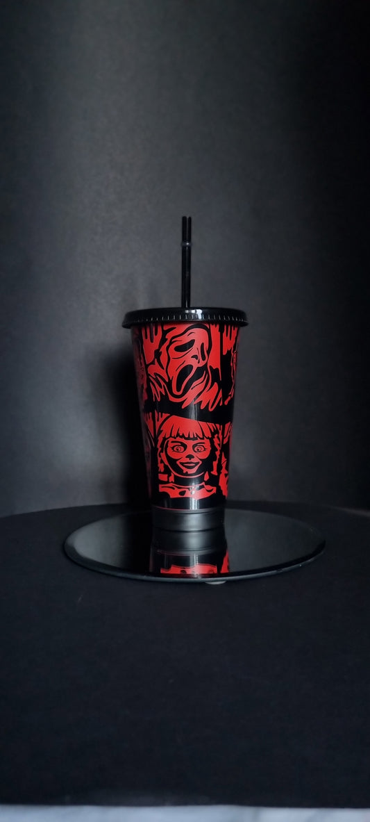 Horror movie villains 24oz cold cup