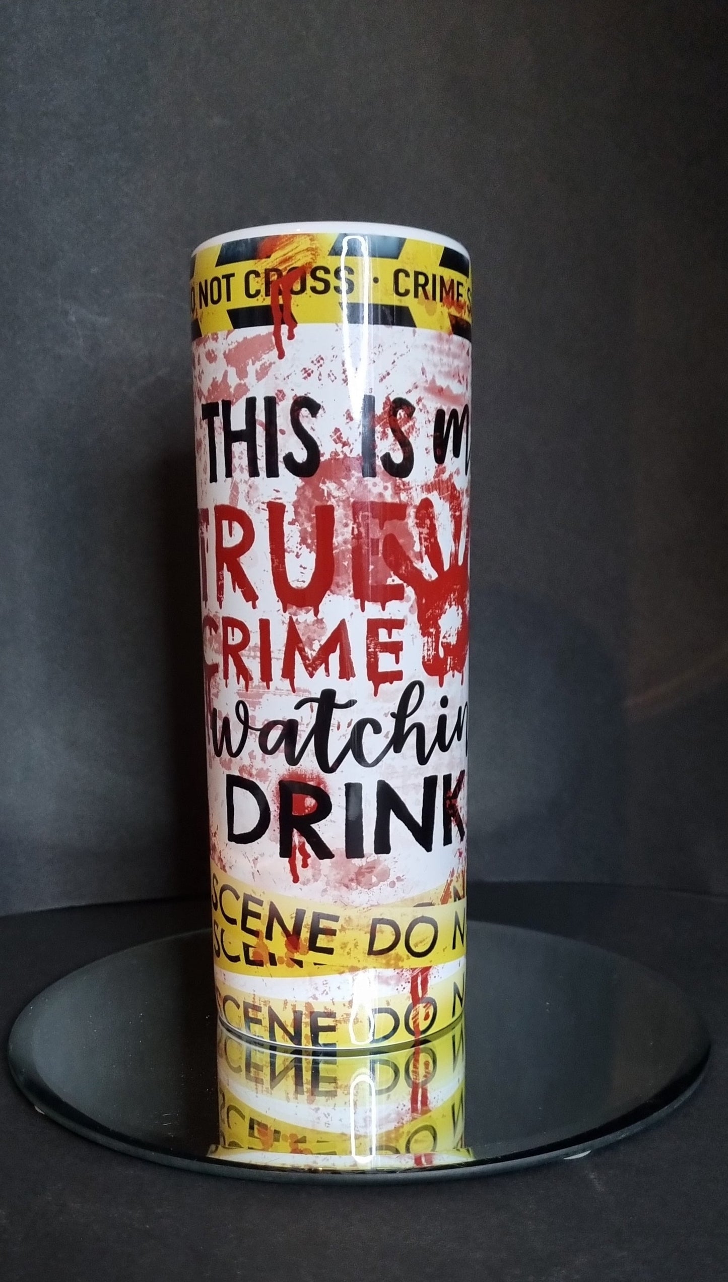 True crime watching 20oz thermal skinny tumbler