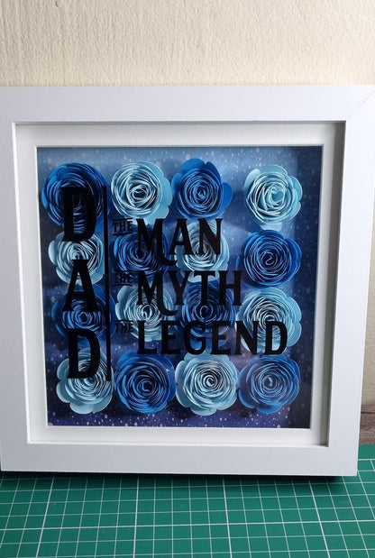 Personalised Flower Frame Gift for dad grandad men neuroversecreations