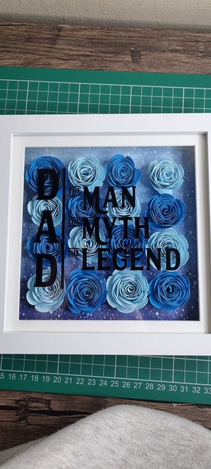 Personalised Flower Frame Gift for dad grandad men neuroversecreations