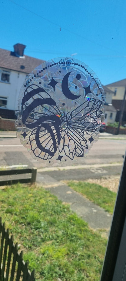 crystal butterflies suncatcher,crystal suncatcher,  suncatcher, celestial suncatcher, crystal butterflies decals, crystal decal, witch neuroversecreations