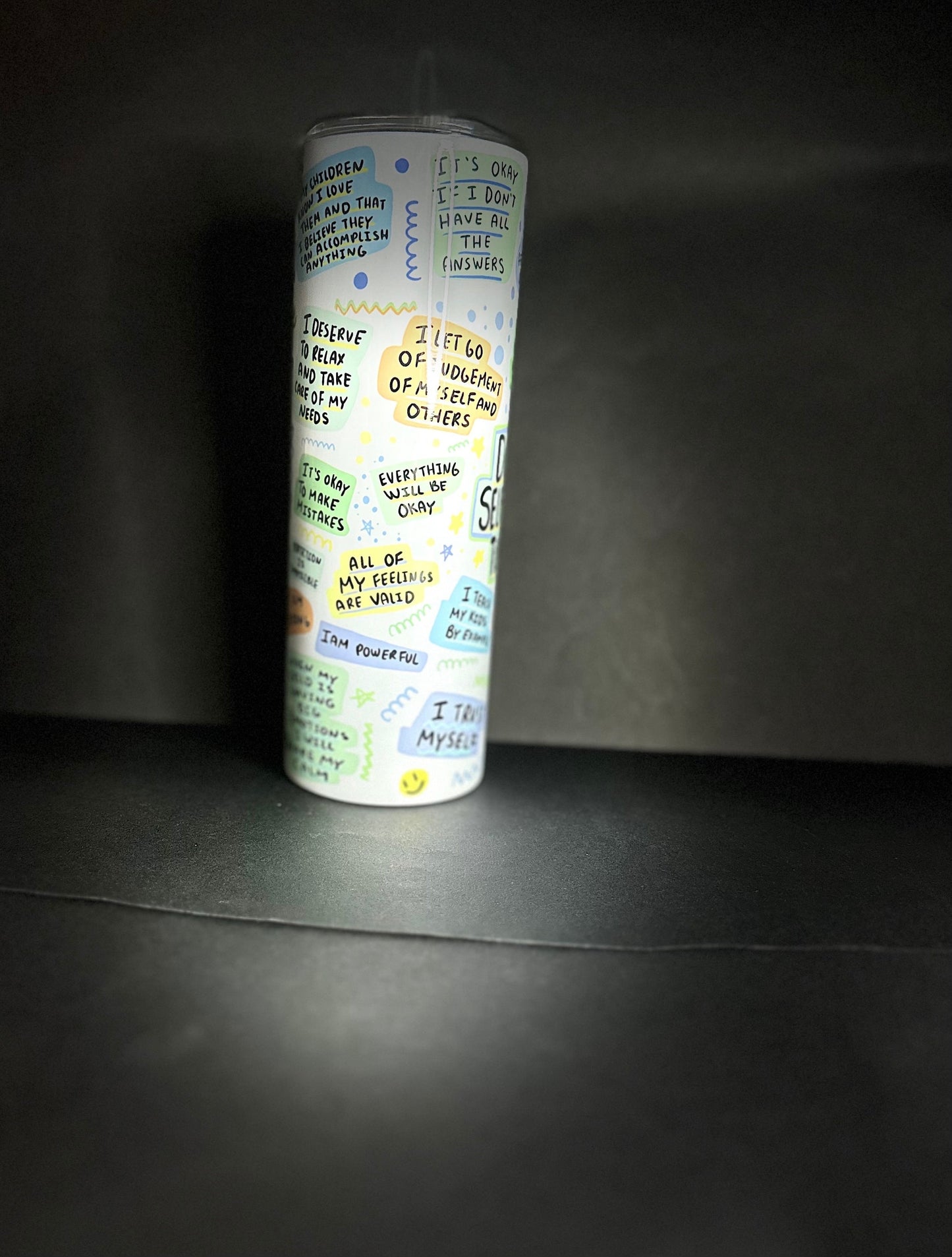 Dads self love affirmation 20oz thermal skinny tumbler// fathers day, birthday, positivity, gift for him, papa, daddy, dad