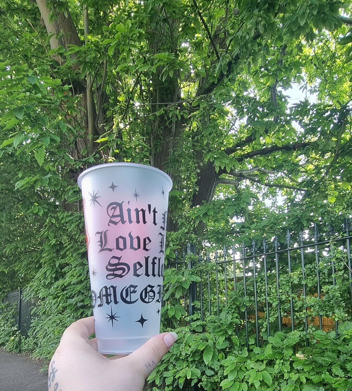 self love home girl 24oz cold cup, self love, positive affirmation, self worth, rose, reusable cold cup neuroversecreations